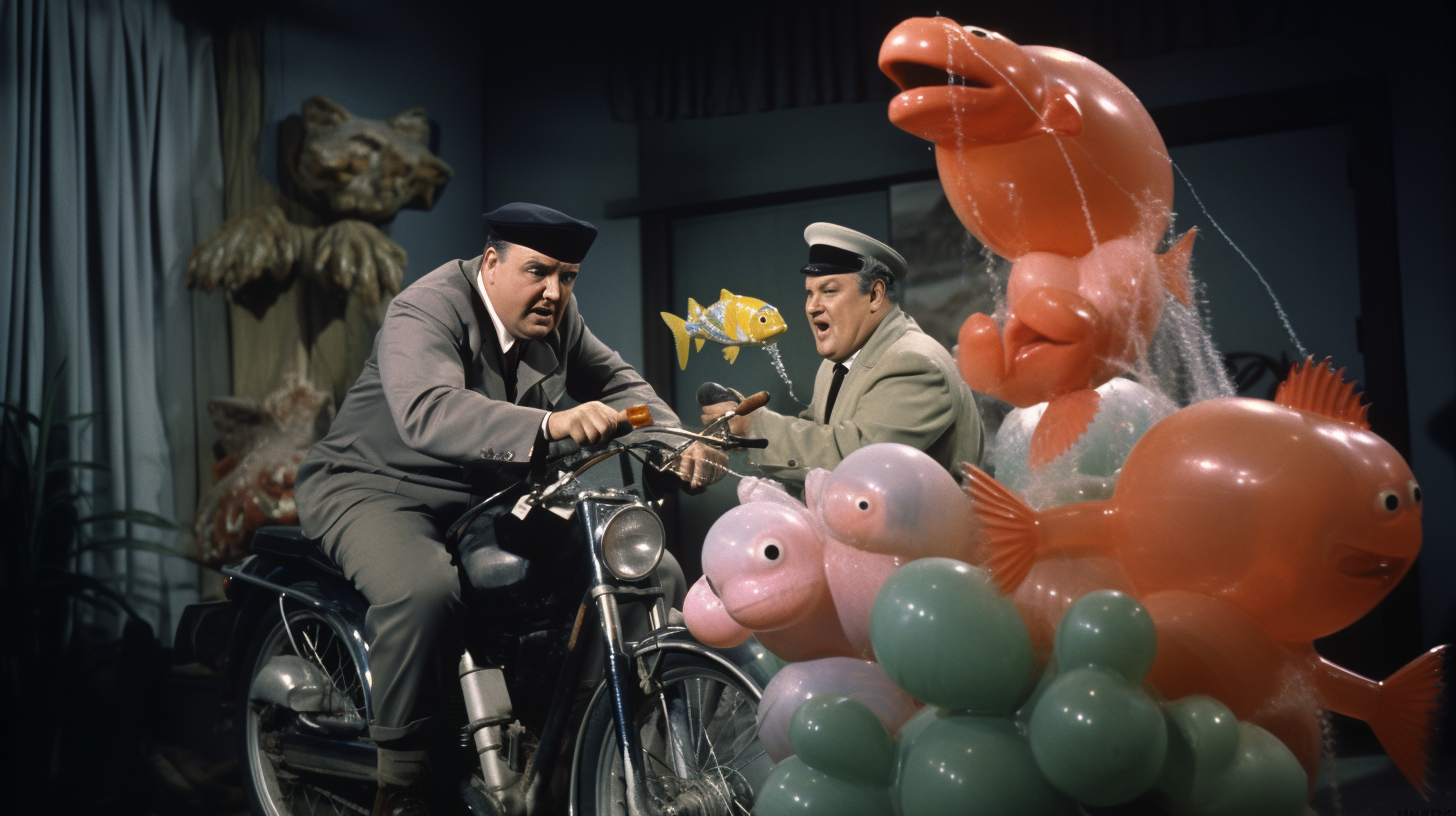 Detective TV Show Balloon Animals Fish Fight