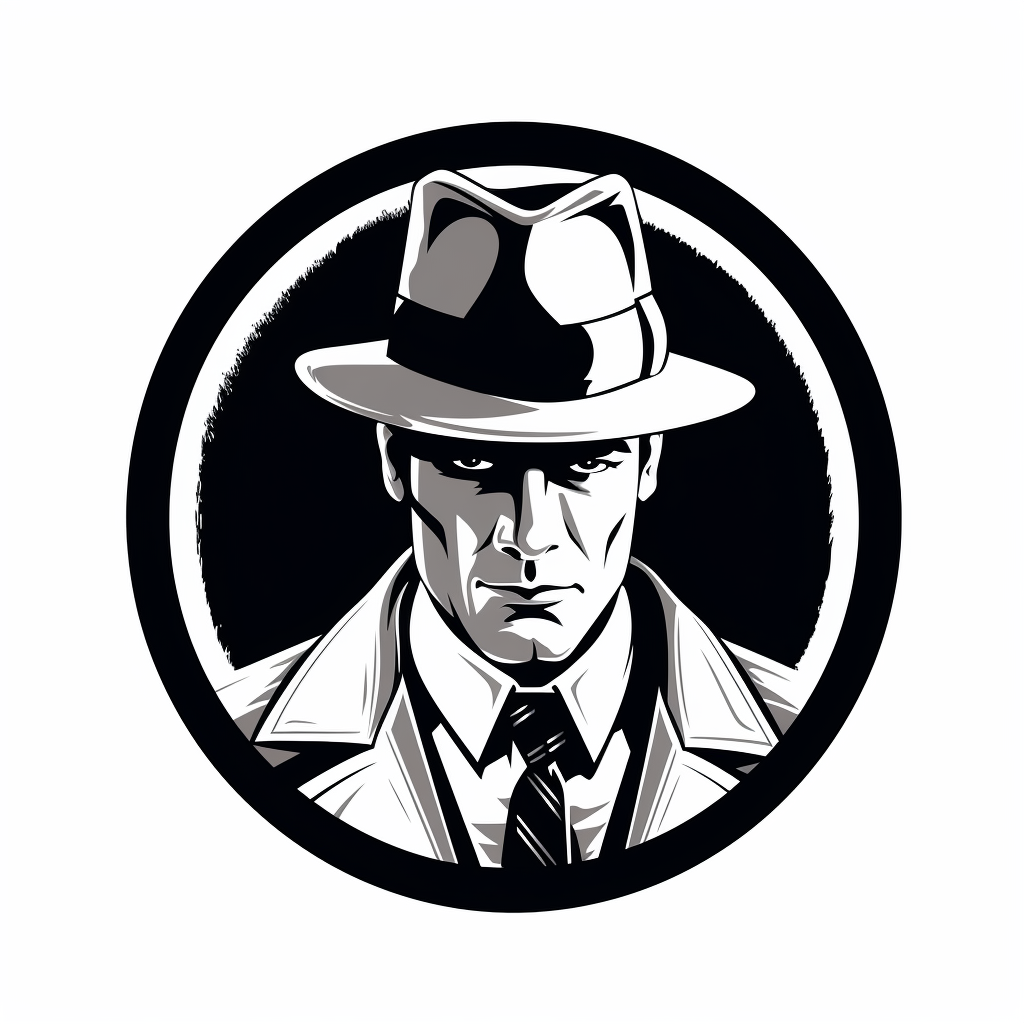 Detective Vector Sticker in Black and White