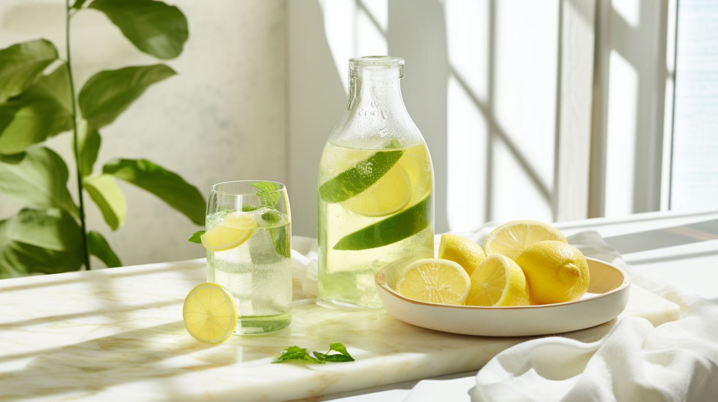 Detox water with fresh fruits and herbs