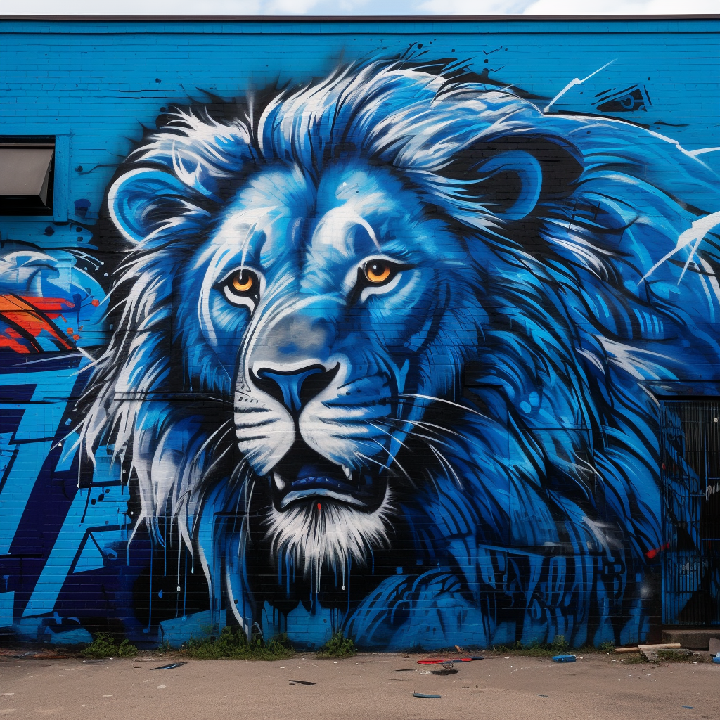 Detroit Lions typography in graffiti throw up style