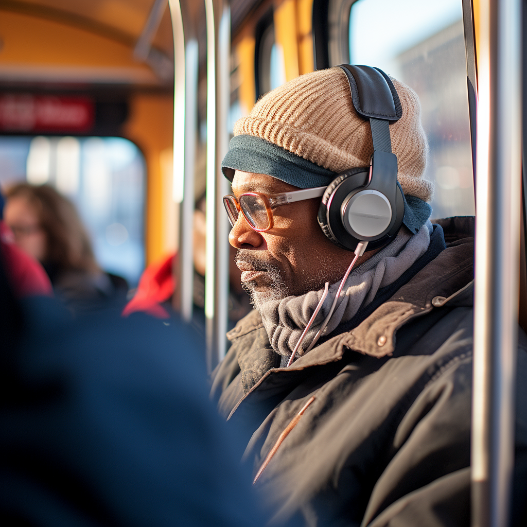 Experienced traveler on Q Line Street Car in Detroit