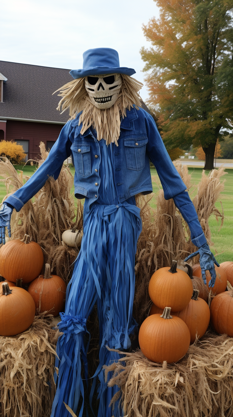 Spooky Detroit Lions Scarecrow Halloween Theme