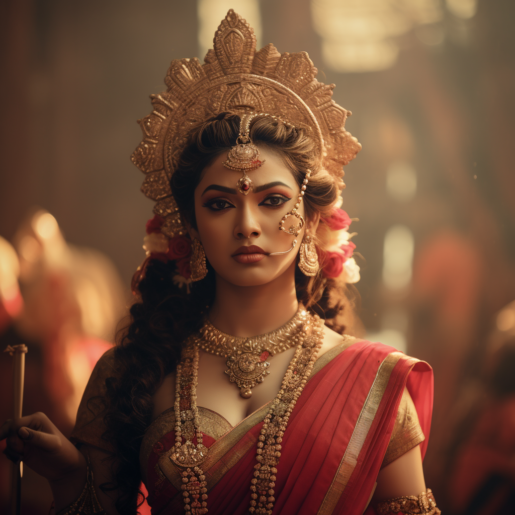 Realistic portrayal of Devi as Maa Durga