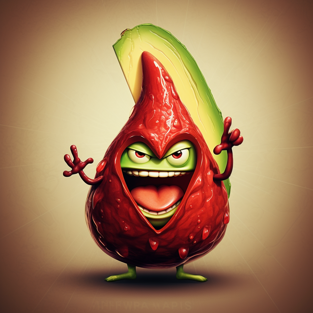 Cartoon devil avocado illustration