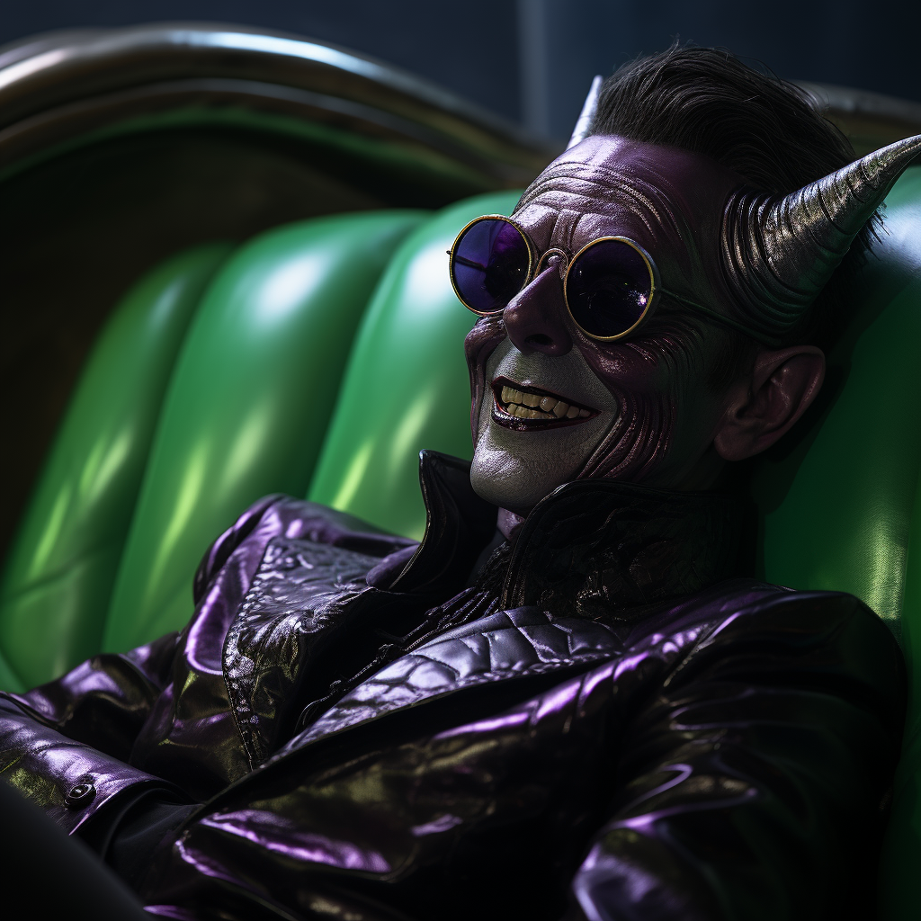 Close-up of Latex Devil with Eggplant