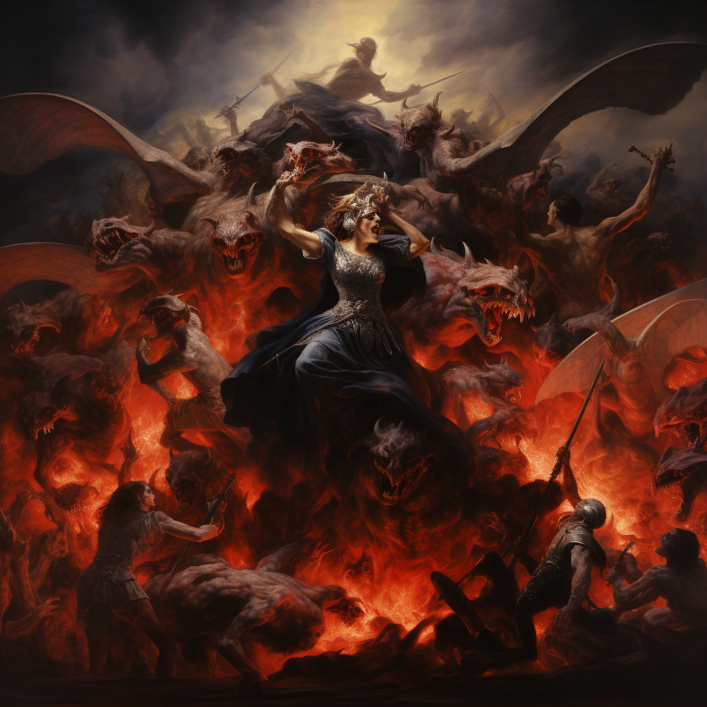 Image depicting epic devil rebellion and sin of pride