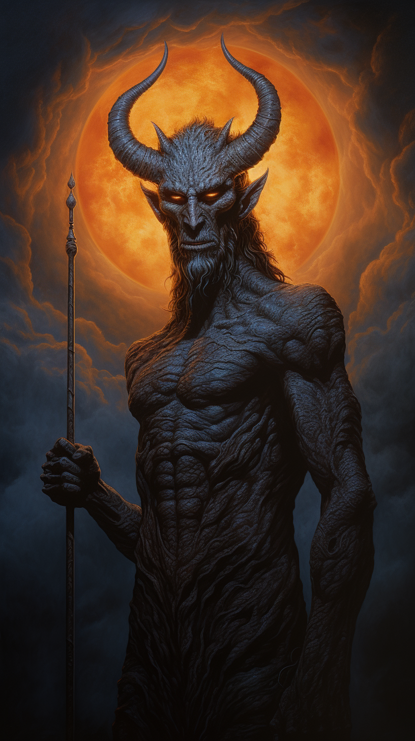 Devil Standing in Sky with Moon - Mark Henson