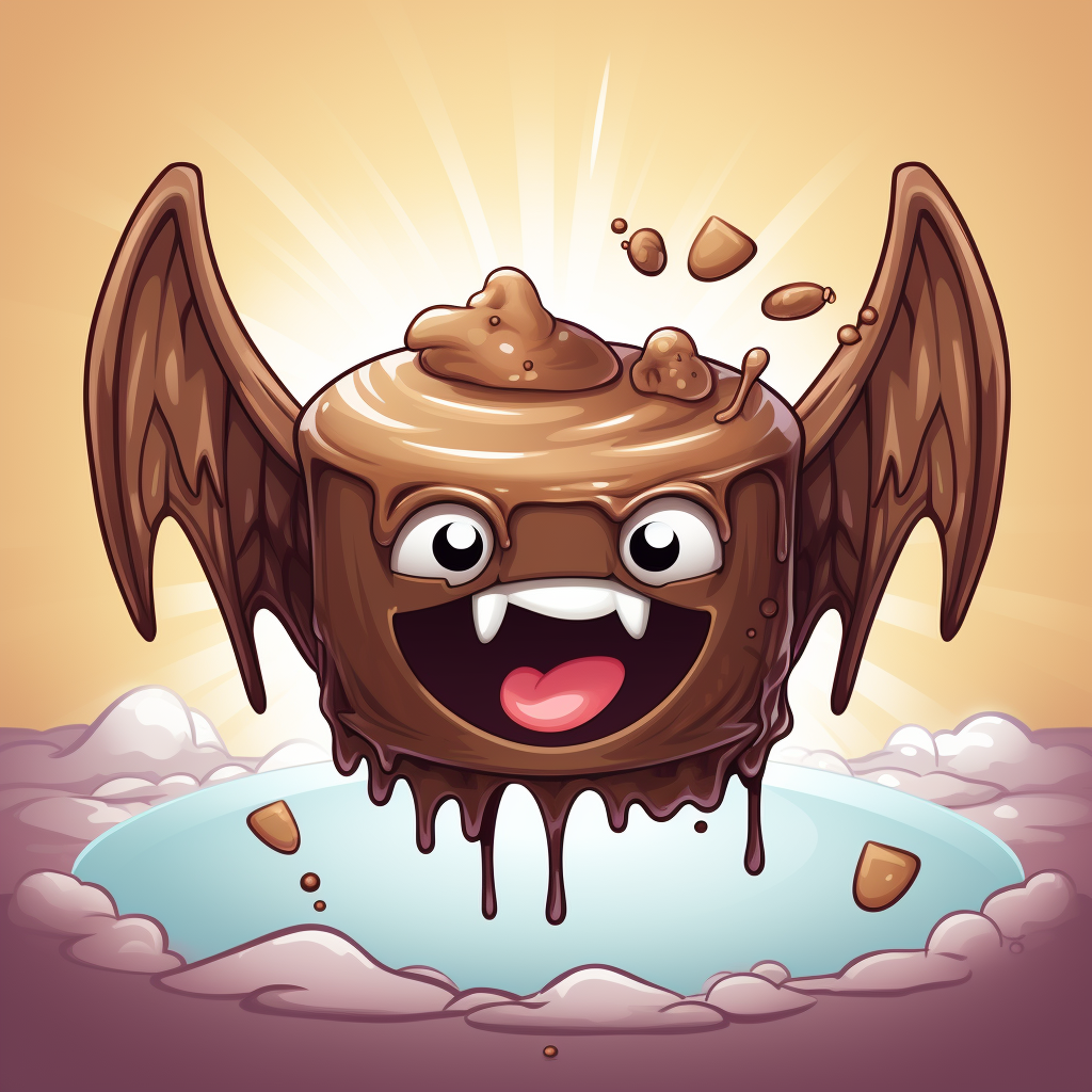 Devilish flying brown pudding emoji