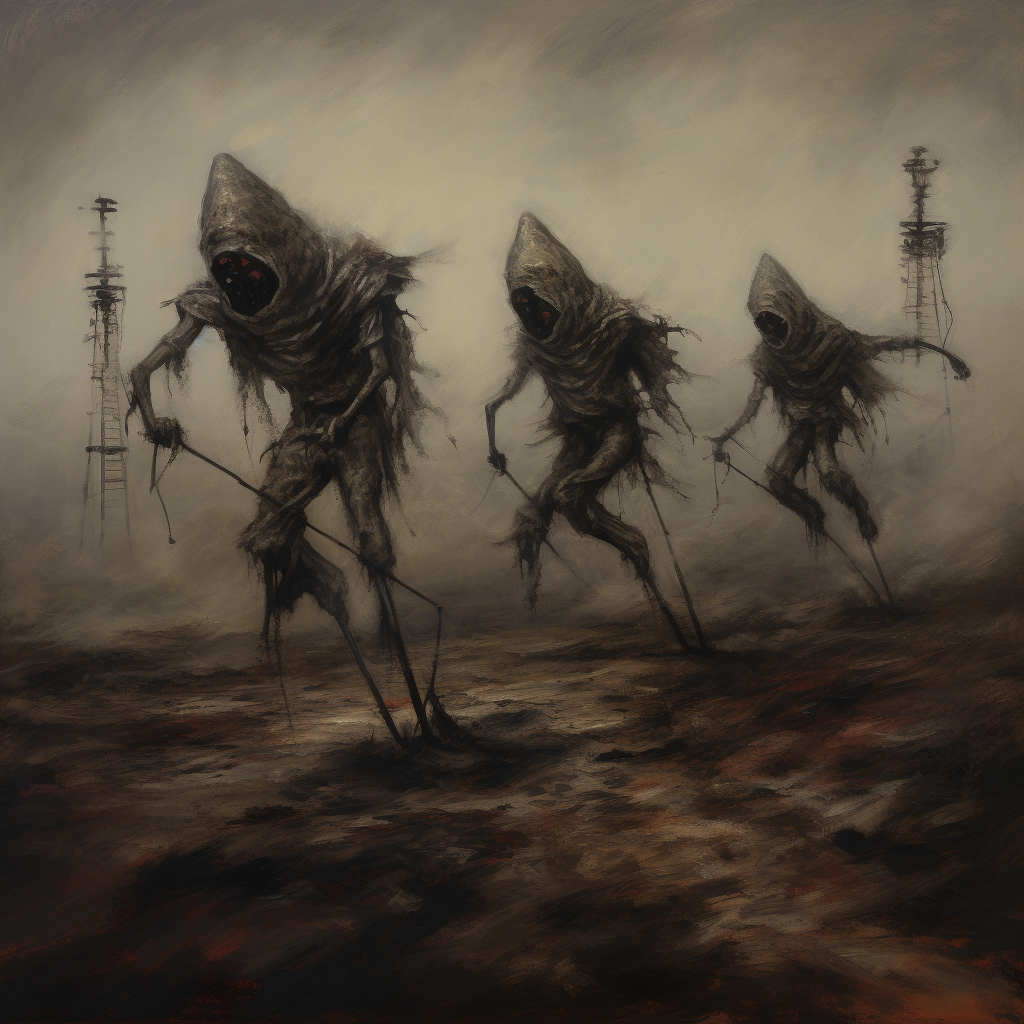 Devils dancing in an oil field