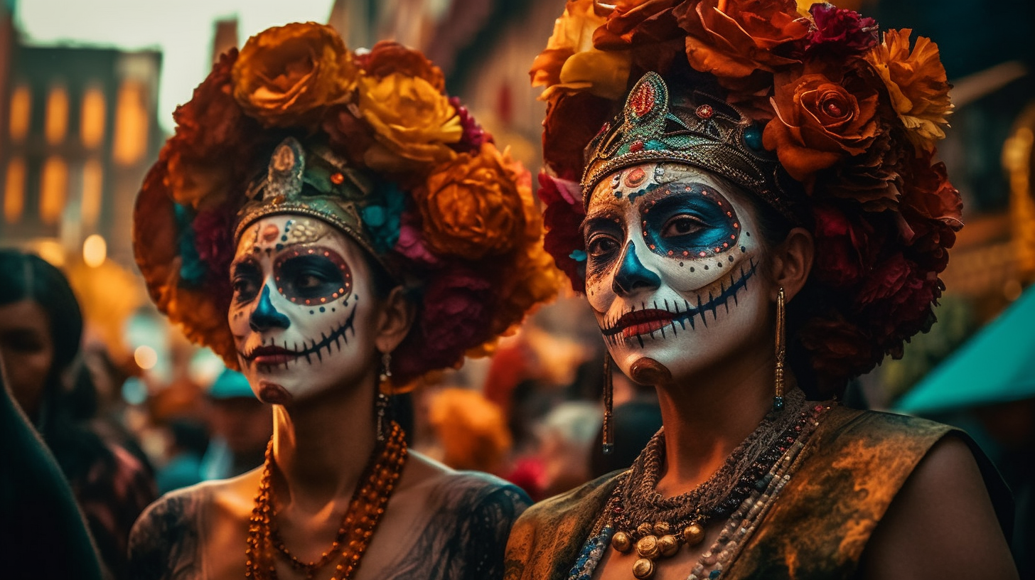 Colorful celebrations during Dia de los Muertos