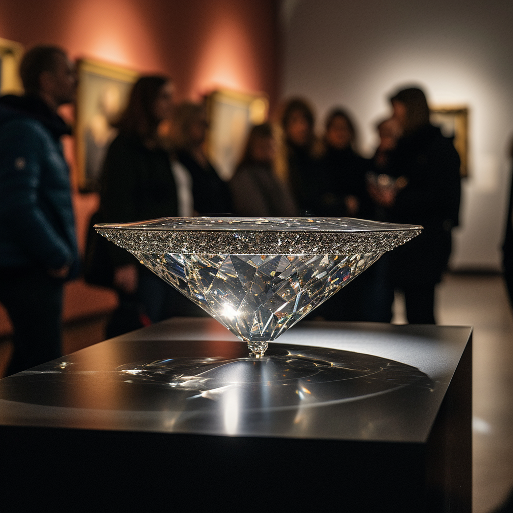 Crowd Admiring Diamond Flying Saucer