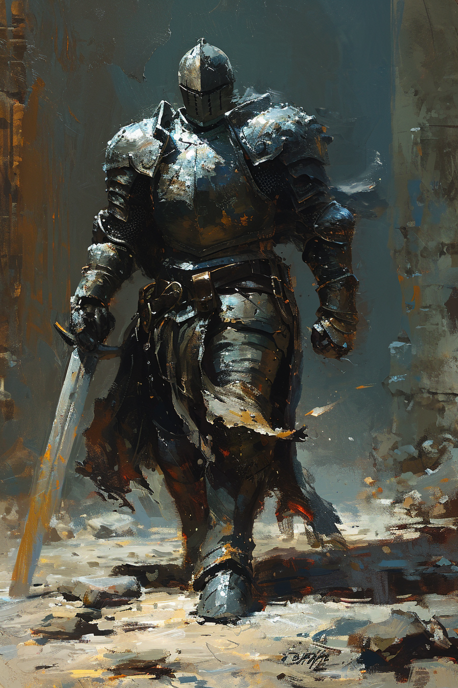 Dark warrior holding a sword