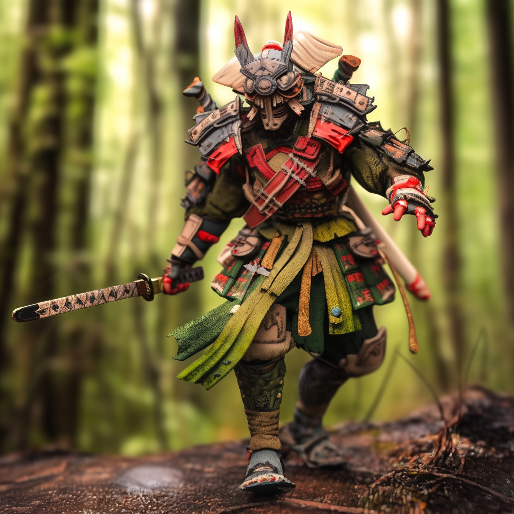 Professional Photograph of Articulated Samurai Toy