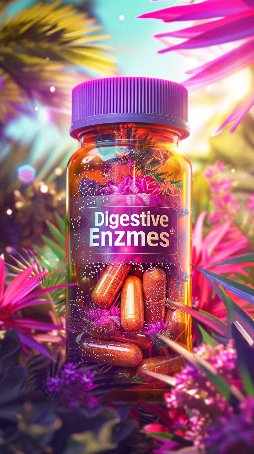 Digestive Enzymes Container in Nature