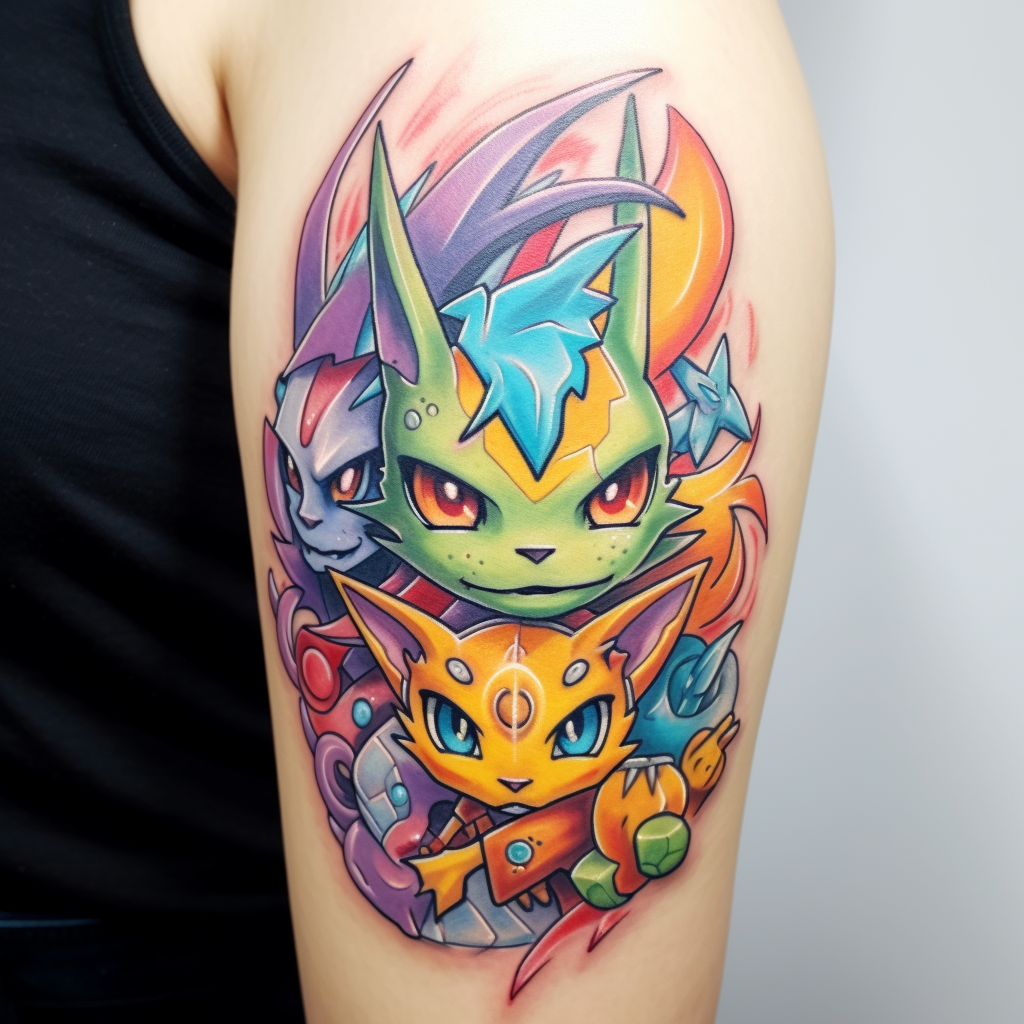 Stunning Digimon Tattoo Design