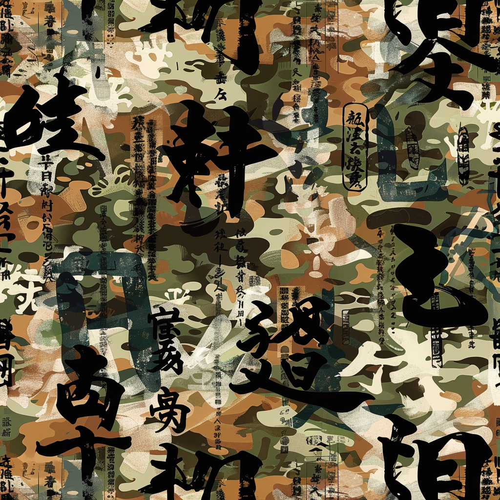 Japanese Kanji Graphic Design Camouflage