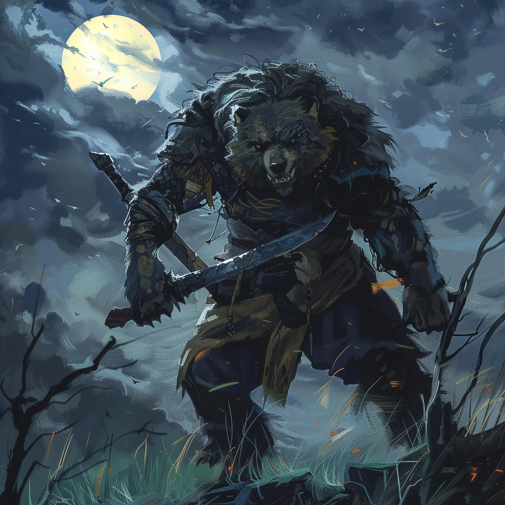 Bugbear assassin in digital D&D art