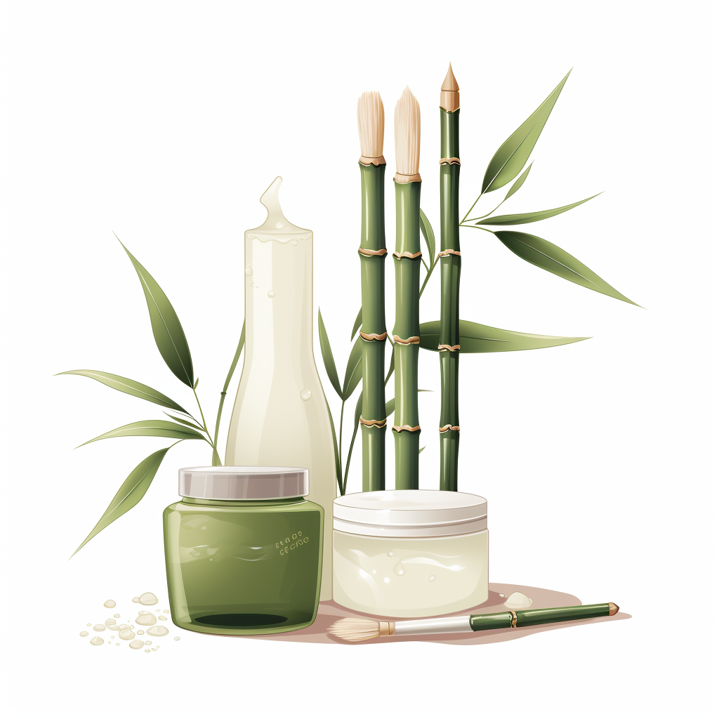 Spa cosmetics with bamboo illustration