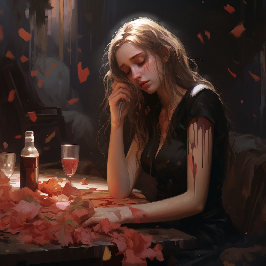 Emotional digital illustration showcasing loss and grief