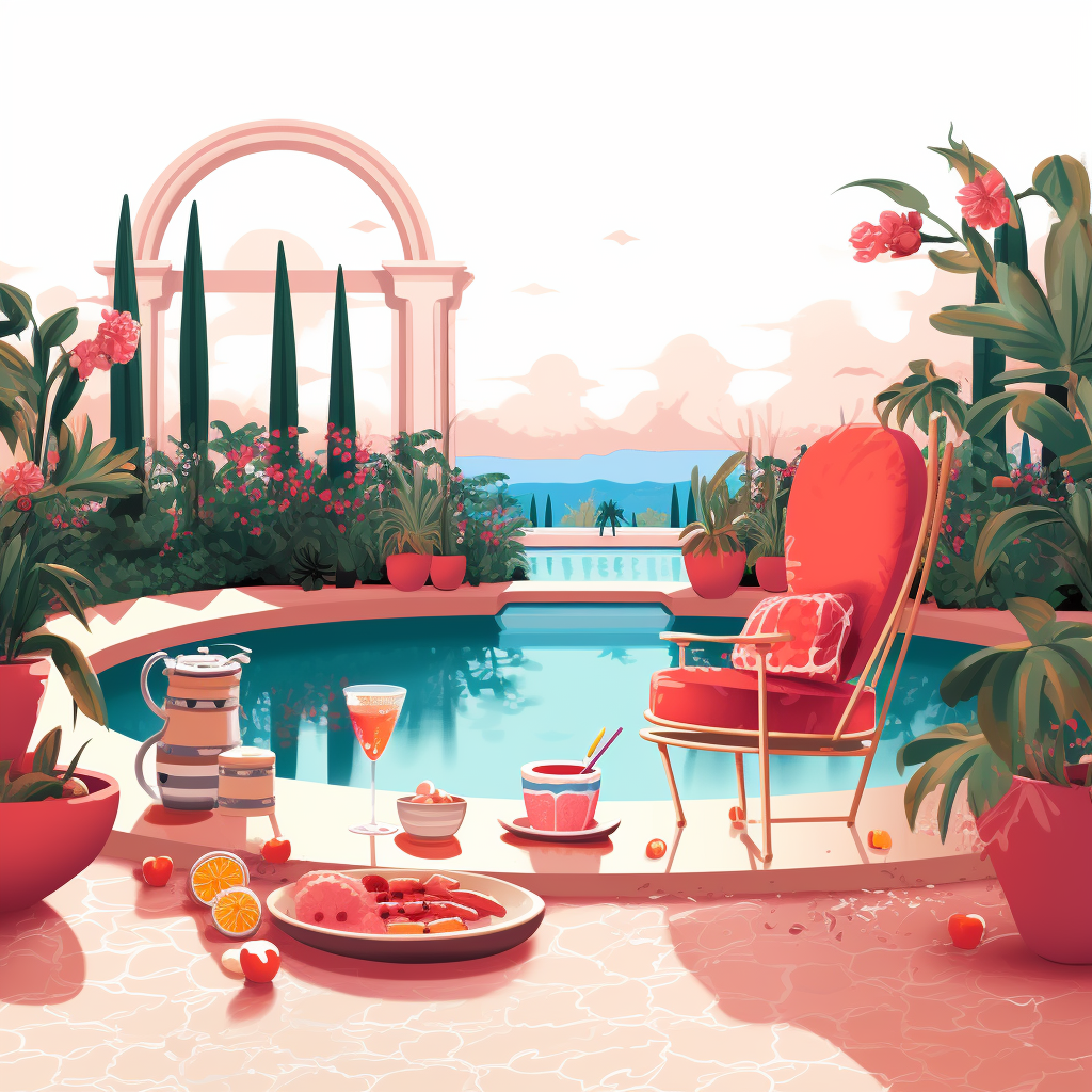 Margarita by the Pool Procreate Isolated Illustration