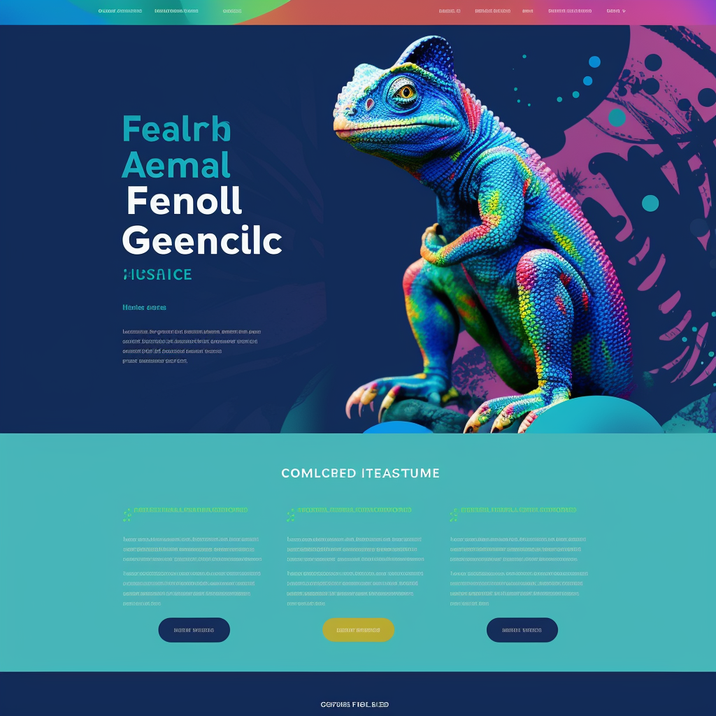 Friendly Inquisitive Chameleon Homepage Design