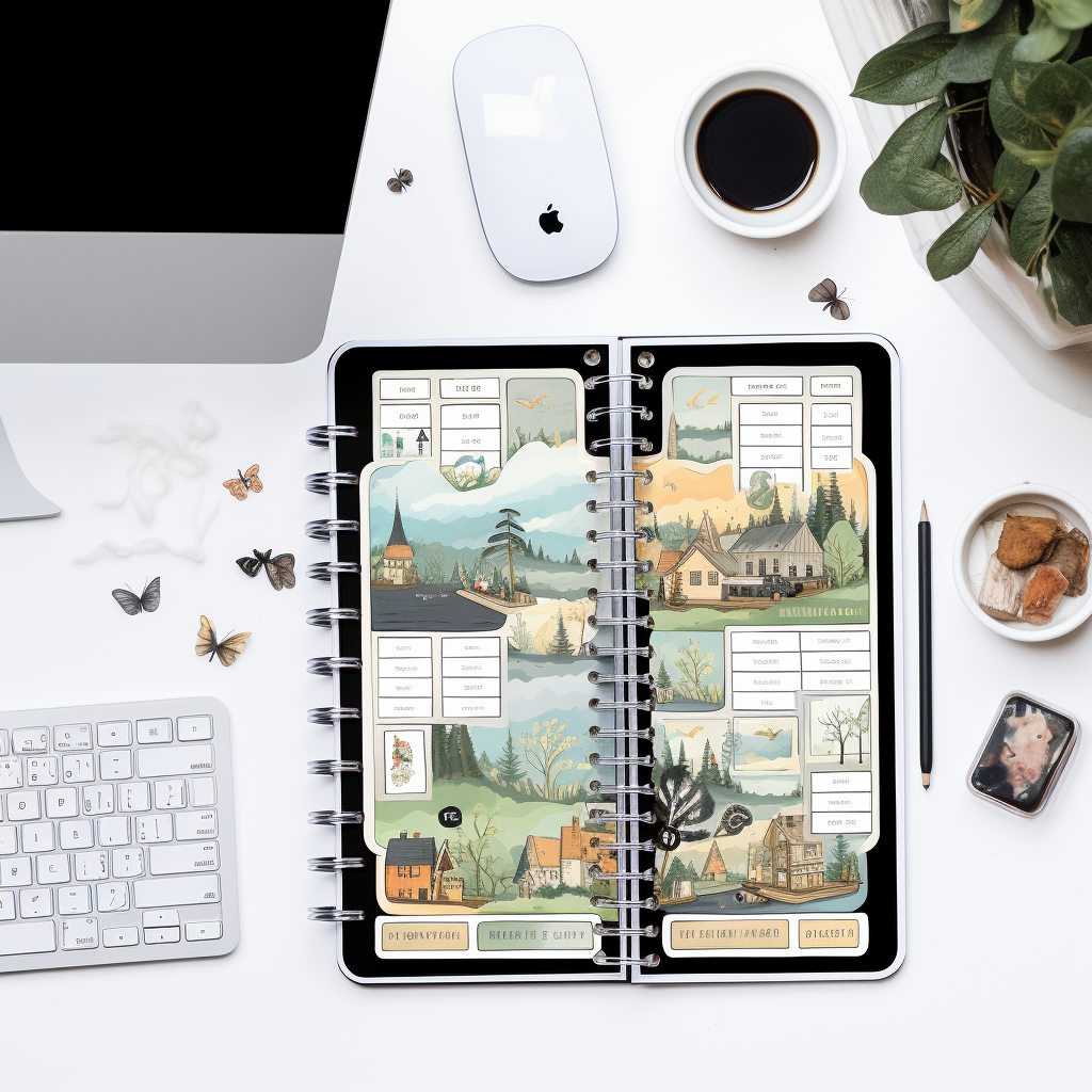 Productivity-themed digital planner stickers