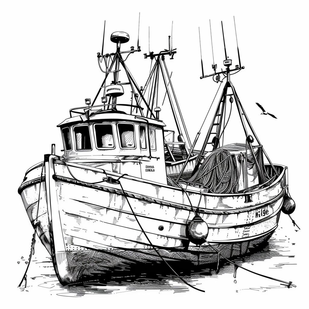 Fishing Boats Coloring Book Set