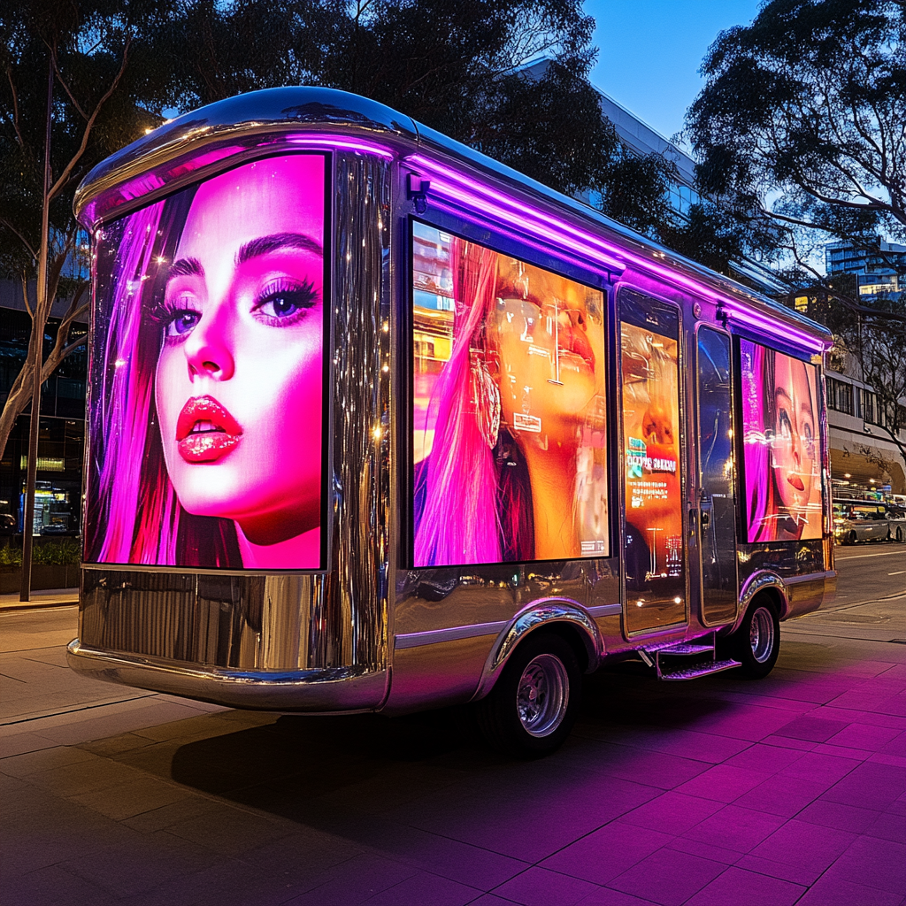 digital ad trailer on ute