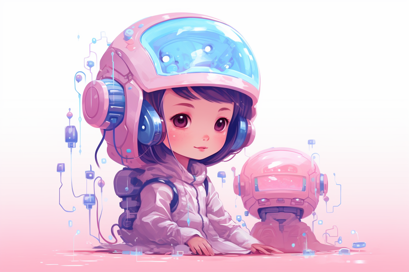 Cute digital twin concept illustration