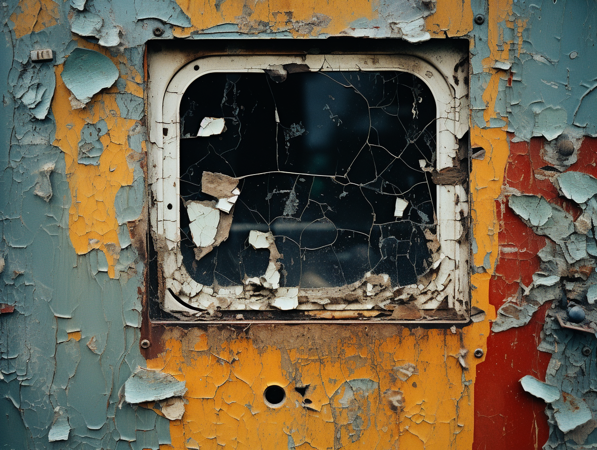 Dilapidated screen door with forced entry