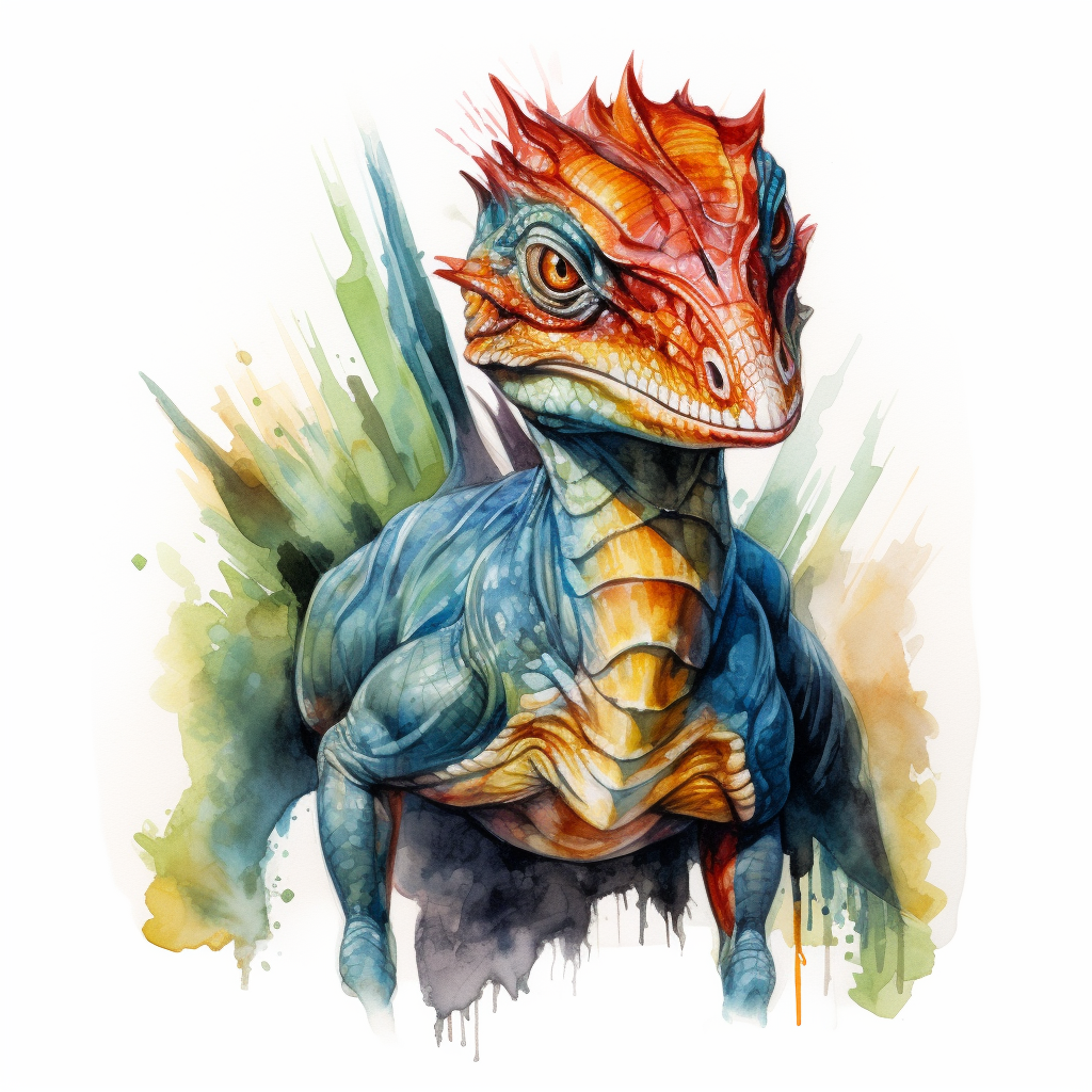 Dilophosaurus Dinosaur on White Background