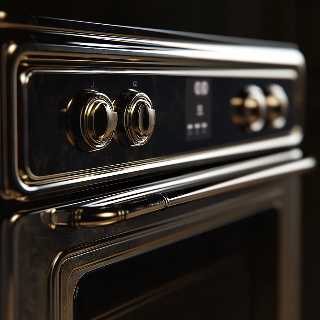 Detailed single wall oven closeup