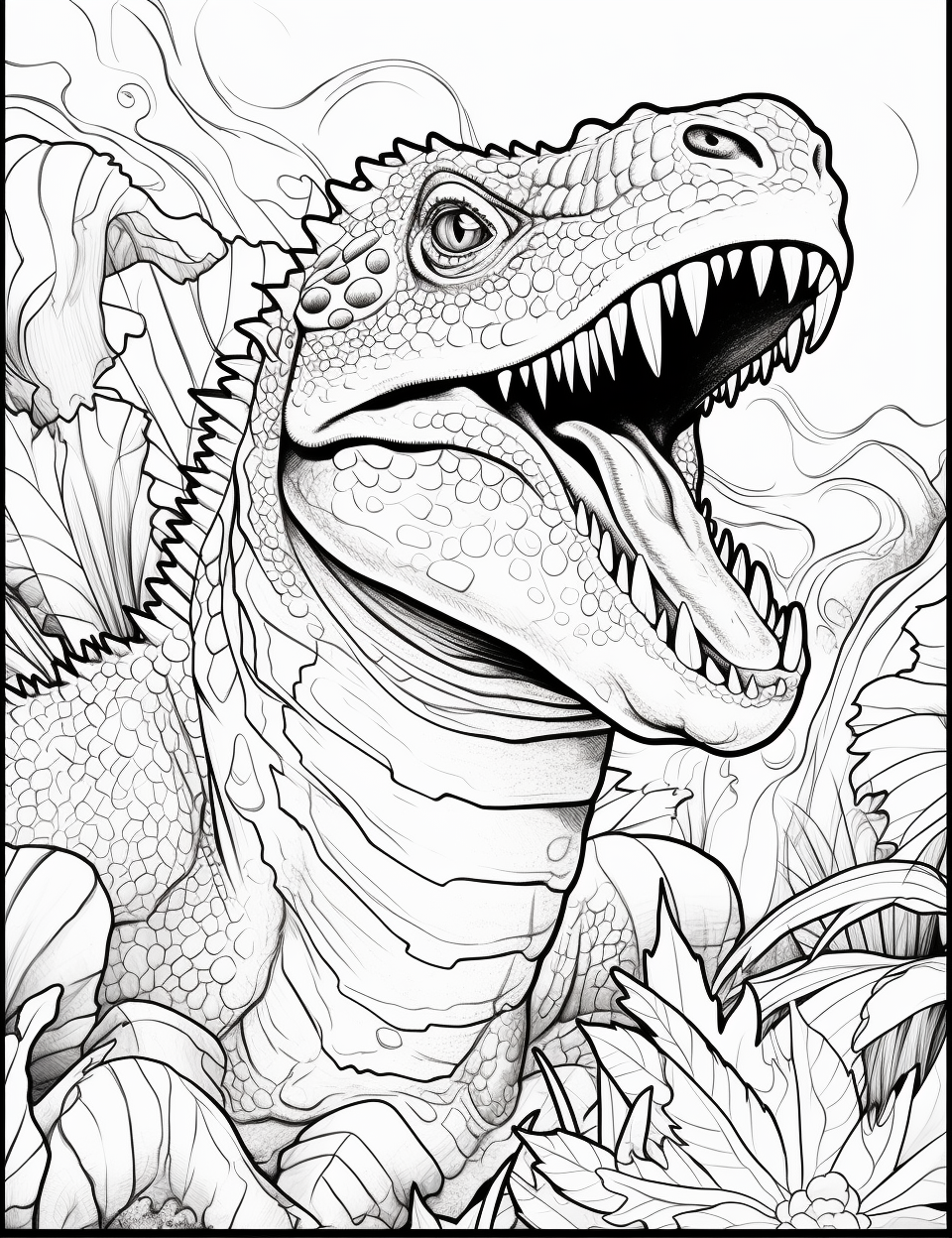 Coloring page with joyful celebration of nature