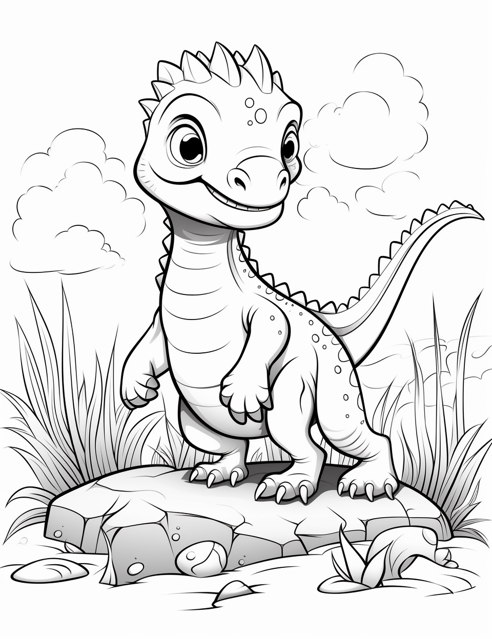 Skillful dinosaur dotting coloring pages