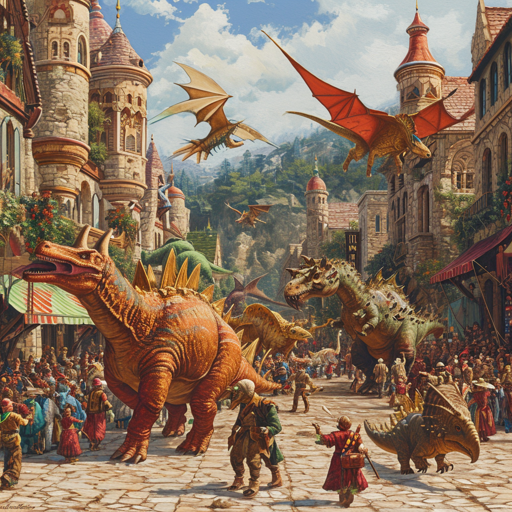 Dinosaur Parade in Dinotopia Town