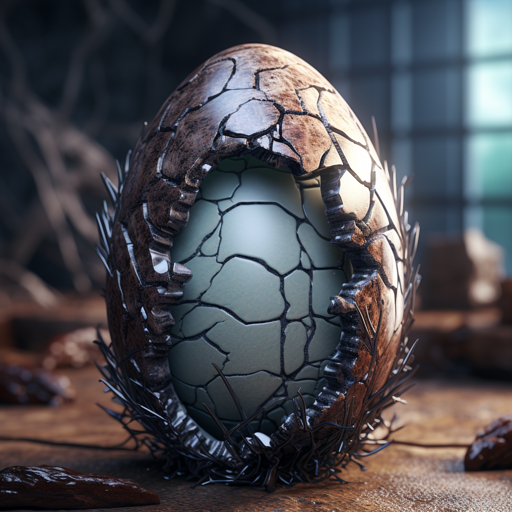 Hatched Dinosaur Egg Illustration