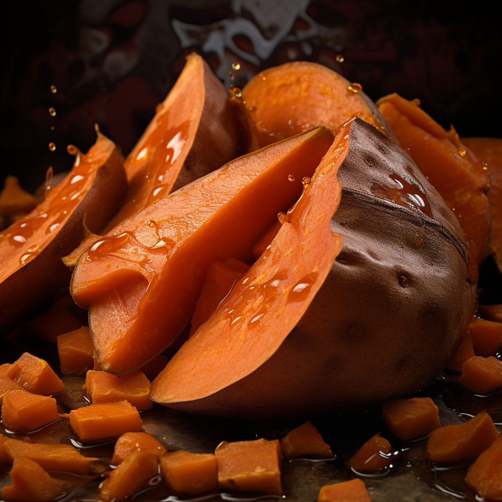 Close-up of a tantalizing dired sweet potato