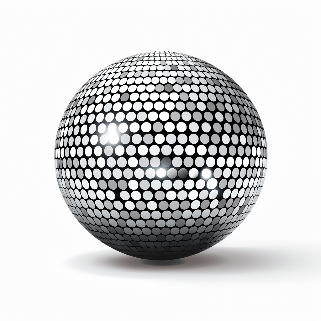 Disco ball vector black line art