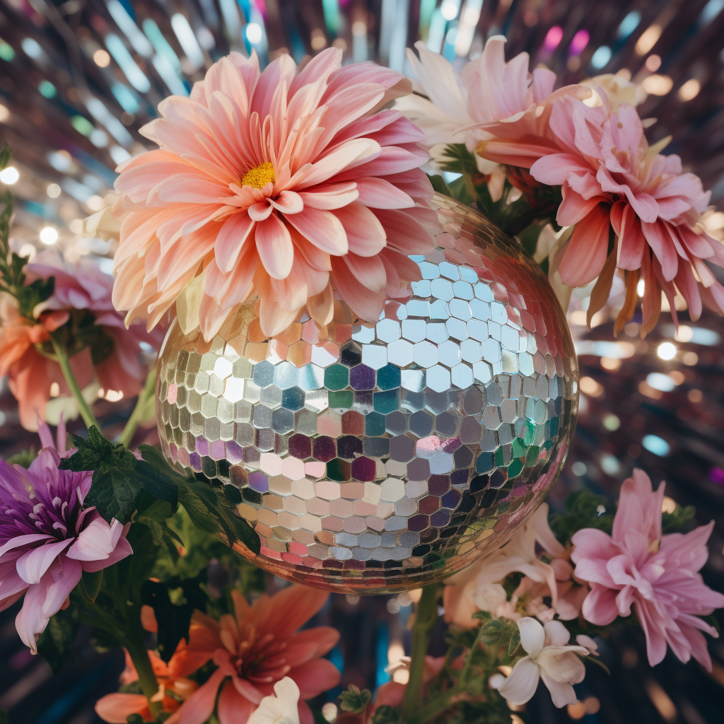 Flower Decorated Disco Ball