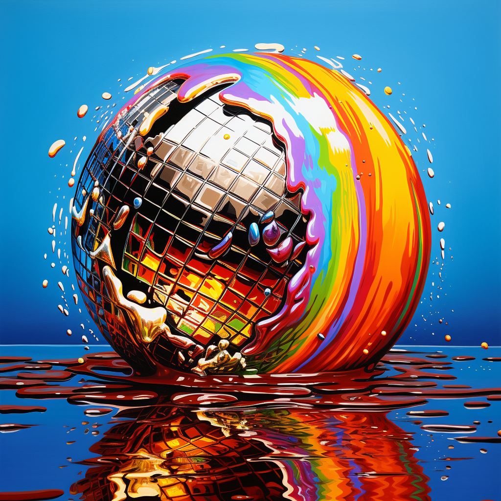 Disco ball melting psychedelic art