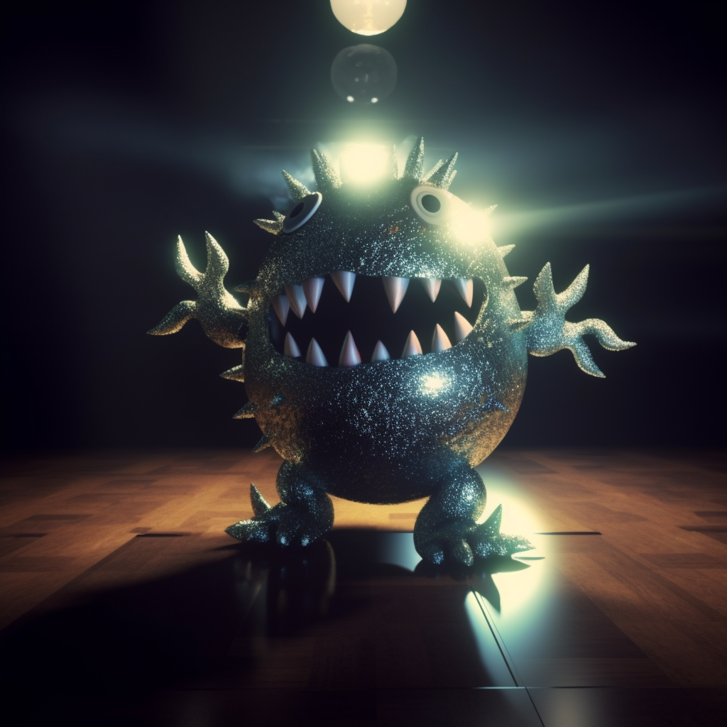 Friendly disco ball monster dancing