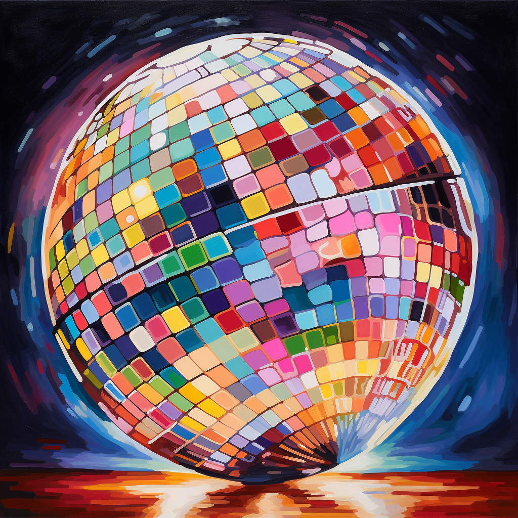 Colorful disco ball painting artwork