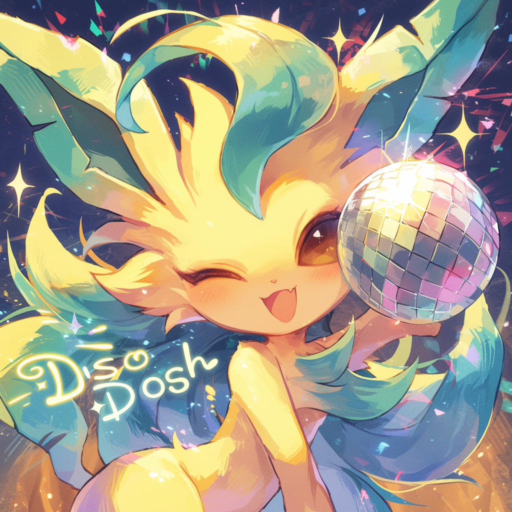 cute disco Leafeon Pokemon vibes