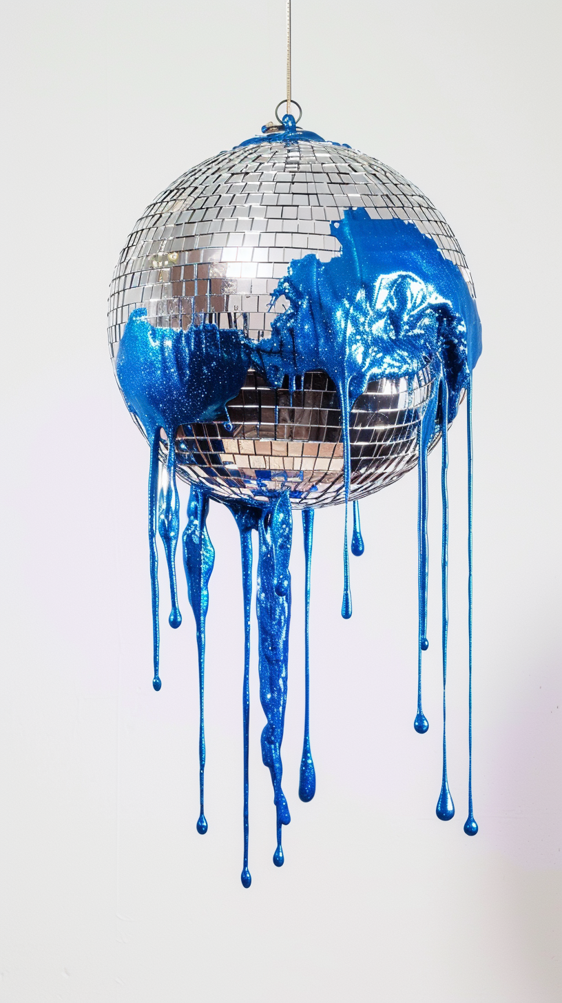 Disco ball with blue slime