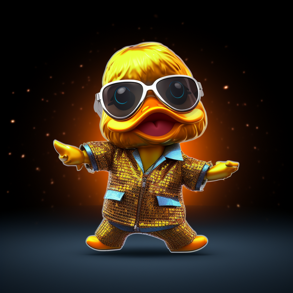 3D rubber duck disco dancer