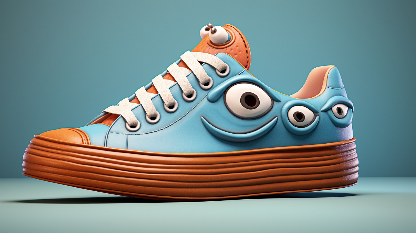 Funny Disney Cartoon Character in Shoe Shape