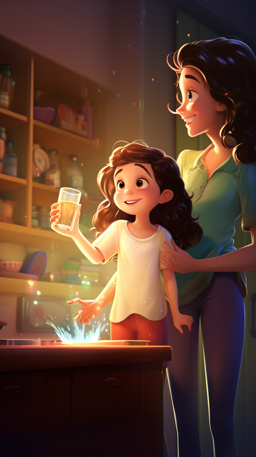 Disney cartoon girl with rainbow cup