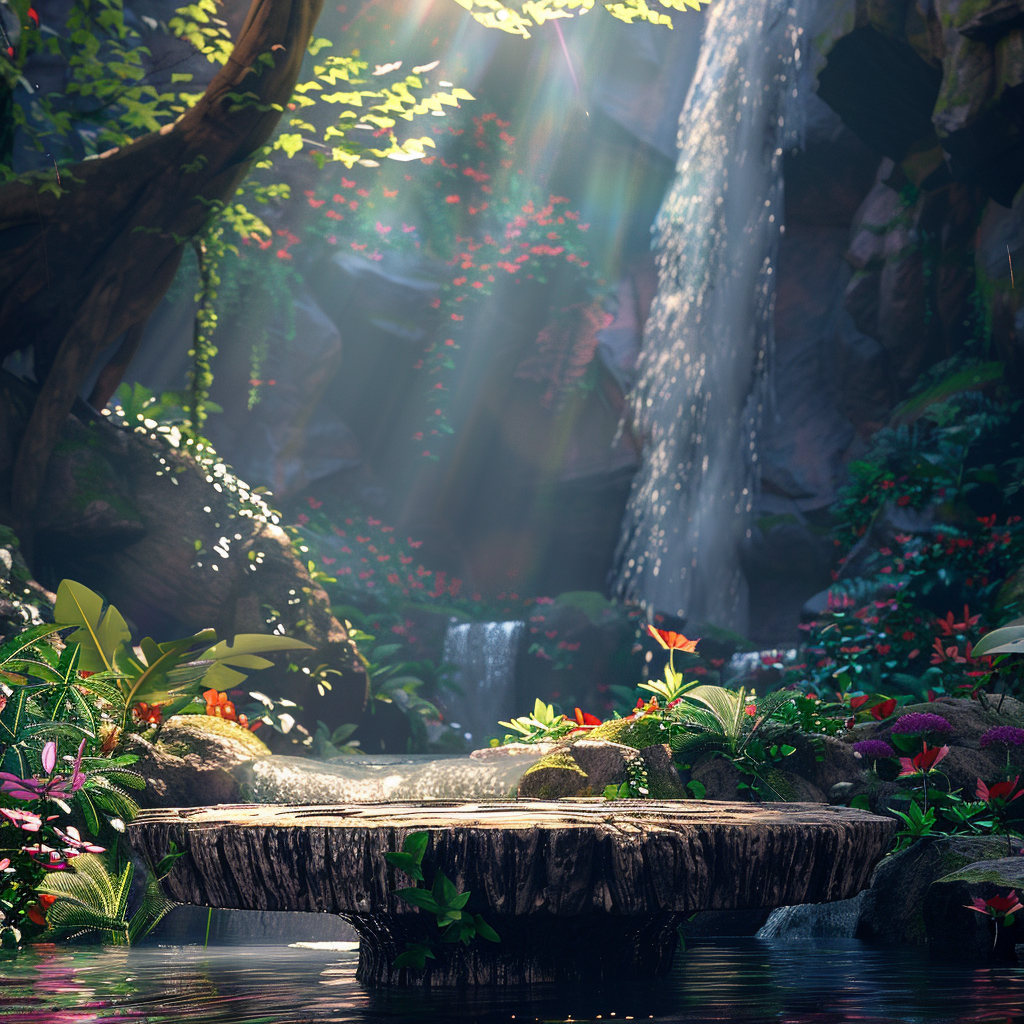 Disney Pixar Forest Waterfall 3D