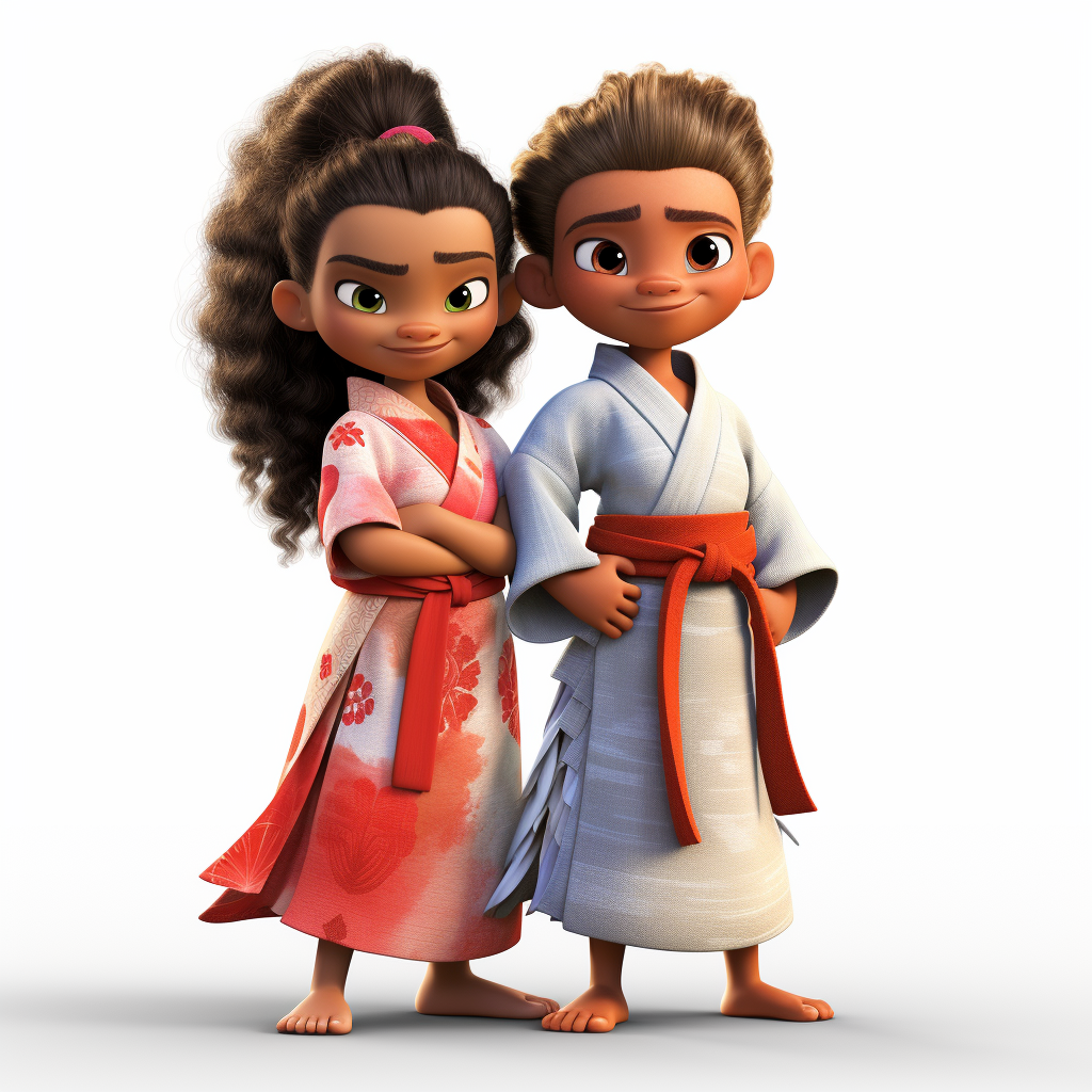 Smiling Disney Pixar Jiu-Jitsu Kids