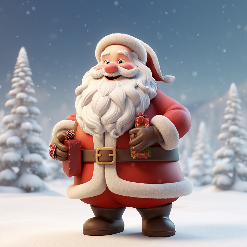 3D Disney Santa Claus on Snow